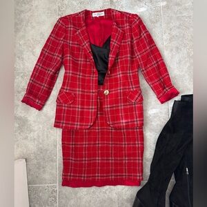 Vintage E.R. Gerard New York plaid skirt and blazer set